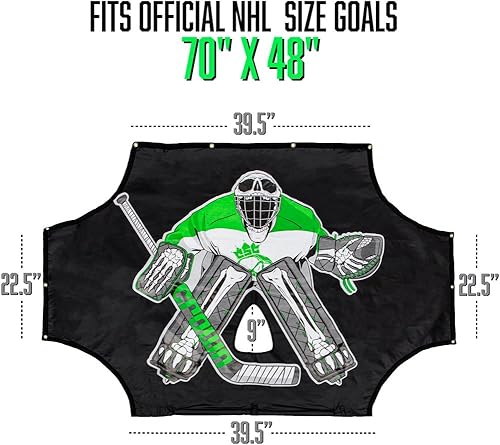Miniatura 7 de Crown Sporting Goods 72 x 48 pulgadas, diseño de calavera verde de francotirador de hockey sobre hielo