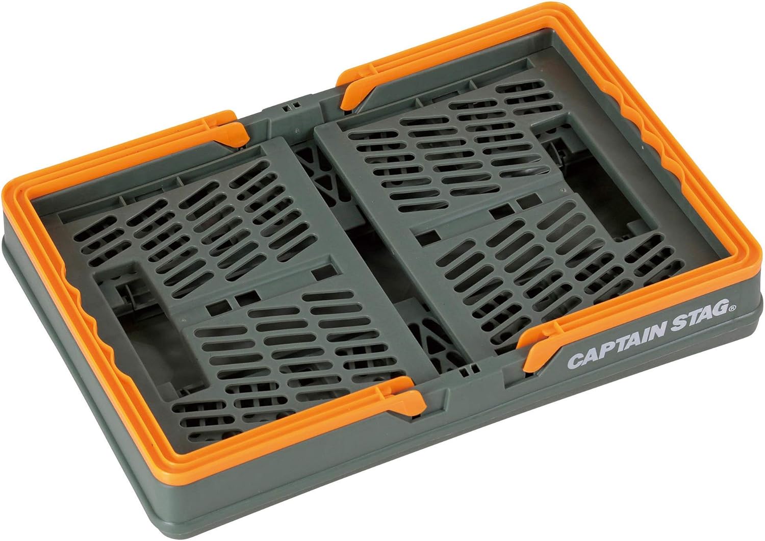 キャプテンスタッグ(CAPTAIN STAG) 折りたたみ コンテナ カゴ フォールディング ハンディ コンテナ 取っ手付き Sサイズ