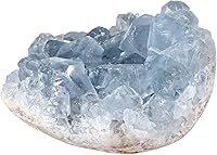 Vista 7 de Rockcloud Cristal curativo mineral celestita azul natural crudo geoda irregular para decoración del hogar, espécimen de 0.70 a 0.99 libras