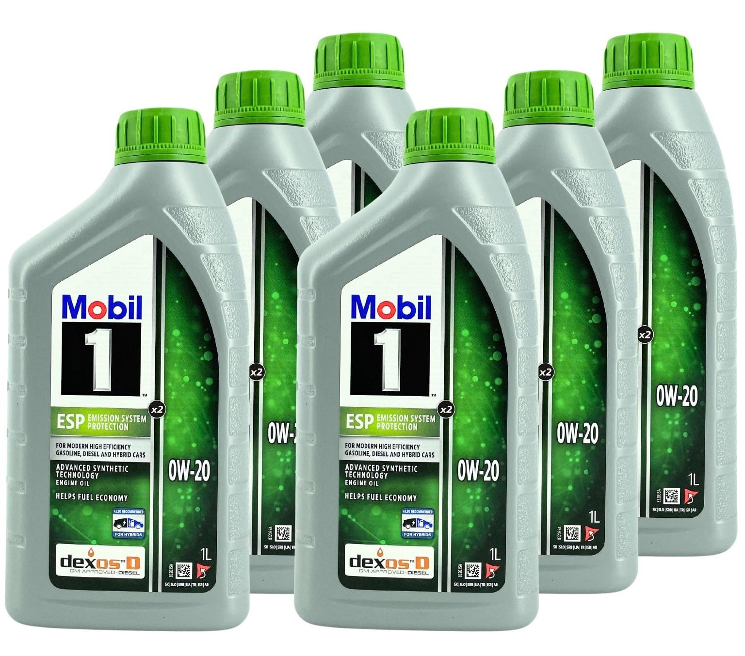 Mobil 1 ESP X2 0W-20 Motoröl (6L Set / 6x1 Liter) Motorenöl für PKW Benzin & Diesel - Premium Leichtlauföl