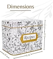 Vista 5 de Caja de recetas con tarjetas y separadores Juego de tarjetas de recetas y caja con 12 separadores de recetas 50 tarjetas de recetas de granja de 4