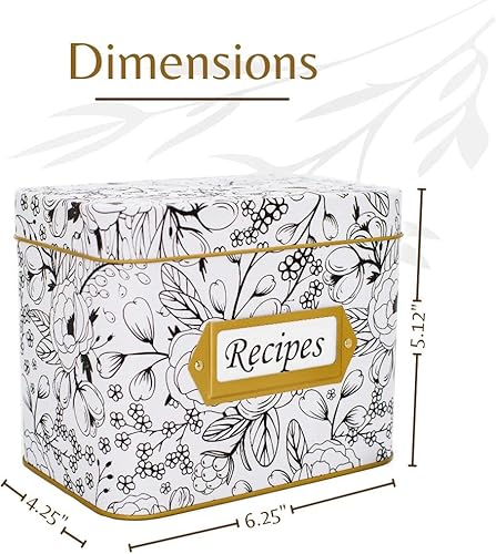 Miniatura 5 de Caja de recetas con tarjetas y separadores Juego de tarjetas de recetas y caja con 12 separadores de recetas 50 tarjetas de recetas de granja de 4