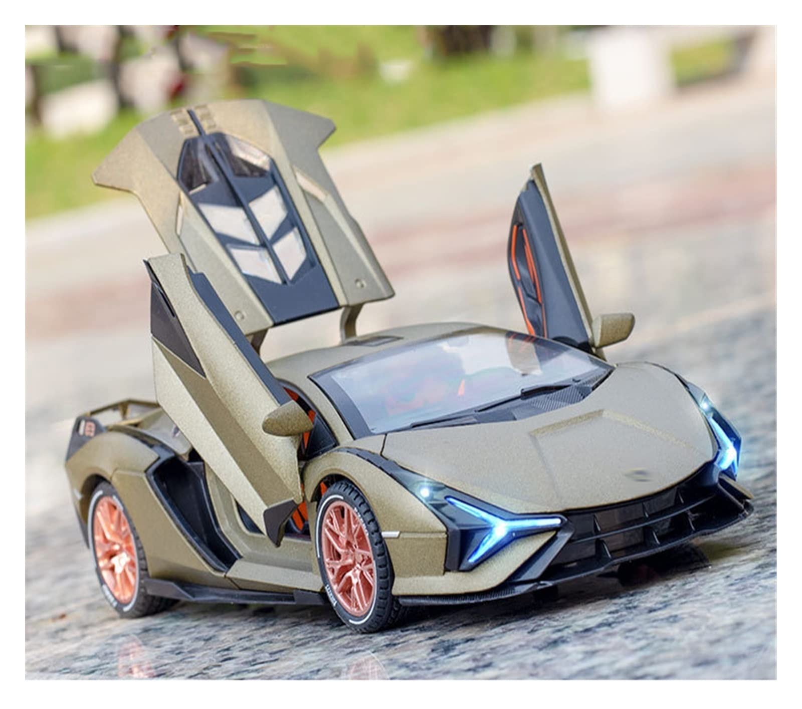 Gotowy model samochodu w skali 1/24 Odlew Ze Stopu Dla Lamborghini SIAN FKP-37 Model Samochodu Zabawkowego Symulacja Zabawki Z Napędem Pull Back Samochodowe Miniaturowa replika samochodu(Black)