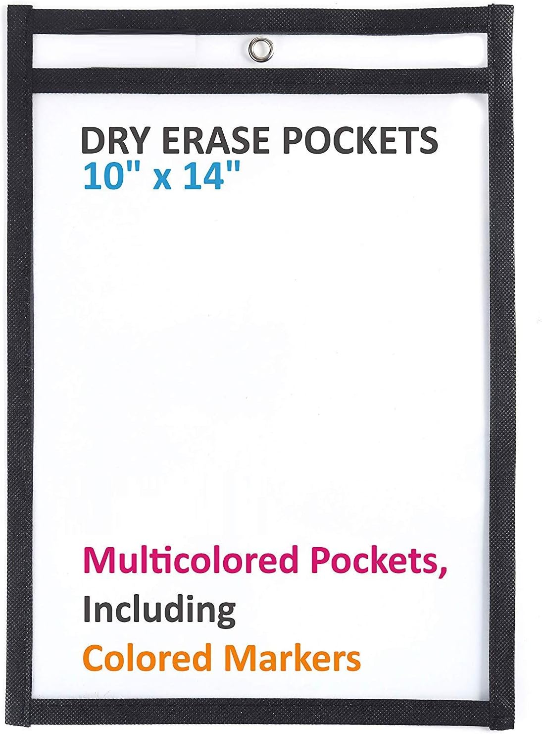 Pack of 30, Multicolored Dry Erase Pockets, 10” x 14”, School Supplies for Teachers, Reusable Dry Erase Pockets, Dry Erase Sheets, Teaching Supplies (10x14 inches, 30 Pack) : Office Products