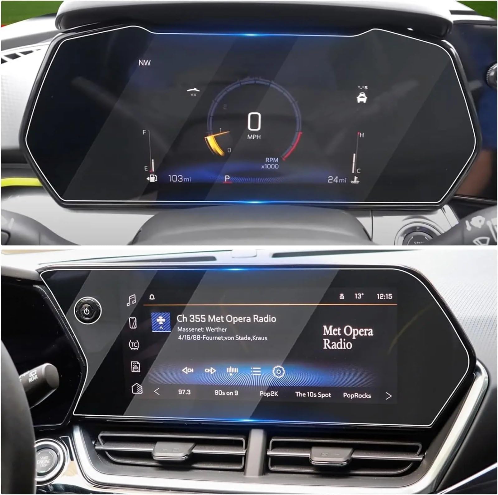 Protection d'écran GPS Navi pour Chevrolet Trax et Activ LT 2RS 2024 (11 Pouces) - Film Protecteur en Verre trempé pour Tableau de Bord Central du système de Navigation GPS de Voiture