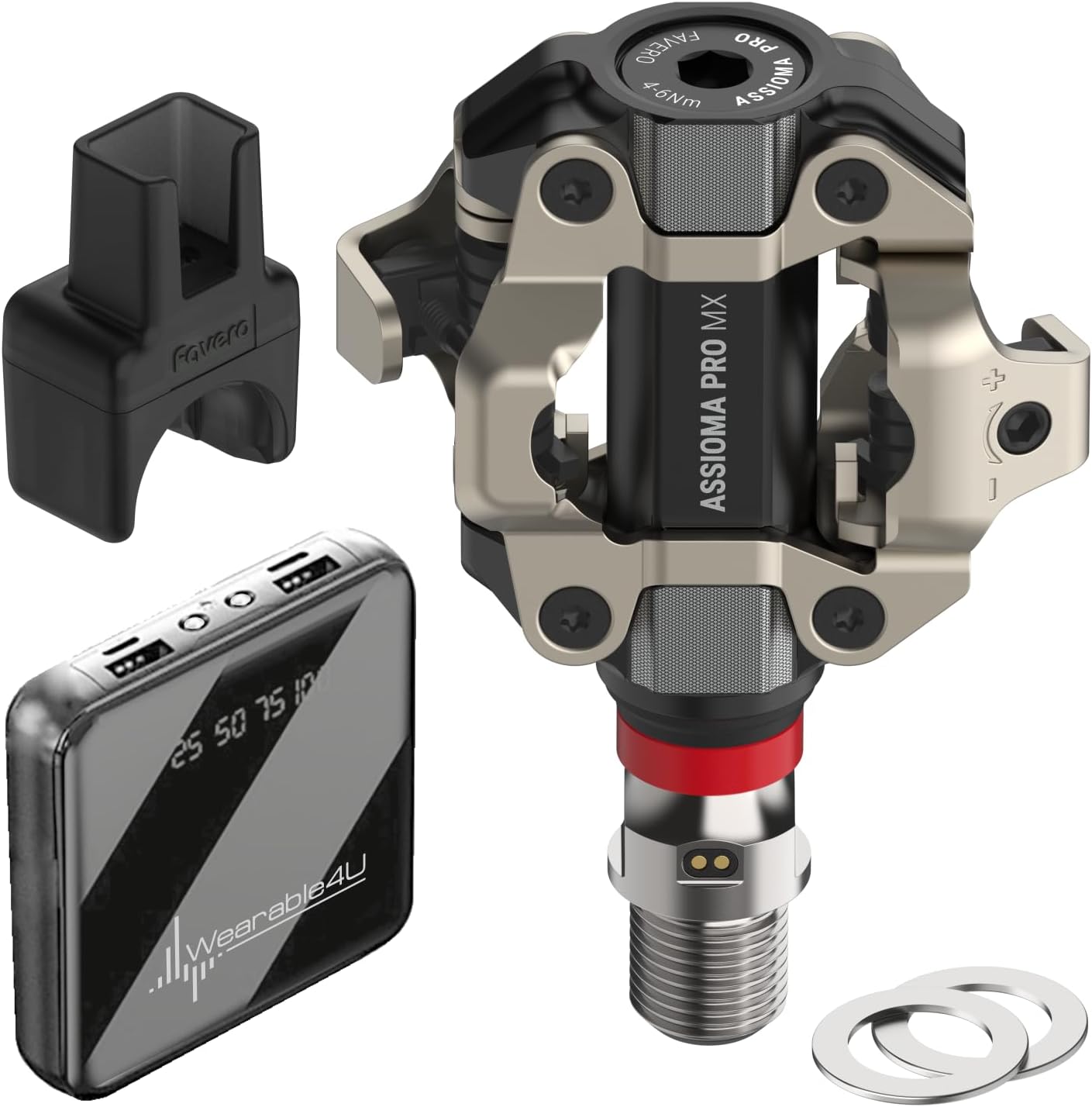 Favero Assioma PRO MX-UP Bike Cycling Power Meter Pedals with Wearable4U Power Bank Bundle Favero Assioma PRO MX-UP Bike Cycling Power Meter Pedals with Wearable4U Power Bank Bundle