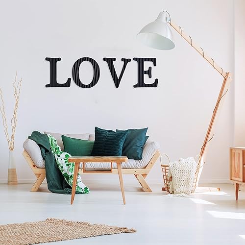 Miniatura 4 de HKOMERE Letras de metal de 13.7 pulgadas para decoración de pared, letras 3D grandes negras corrugadas, letreros decorativos colgantes de granja