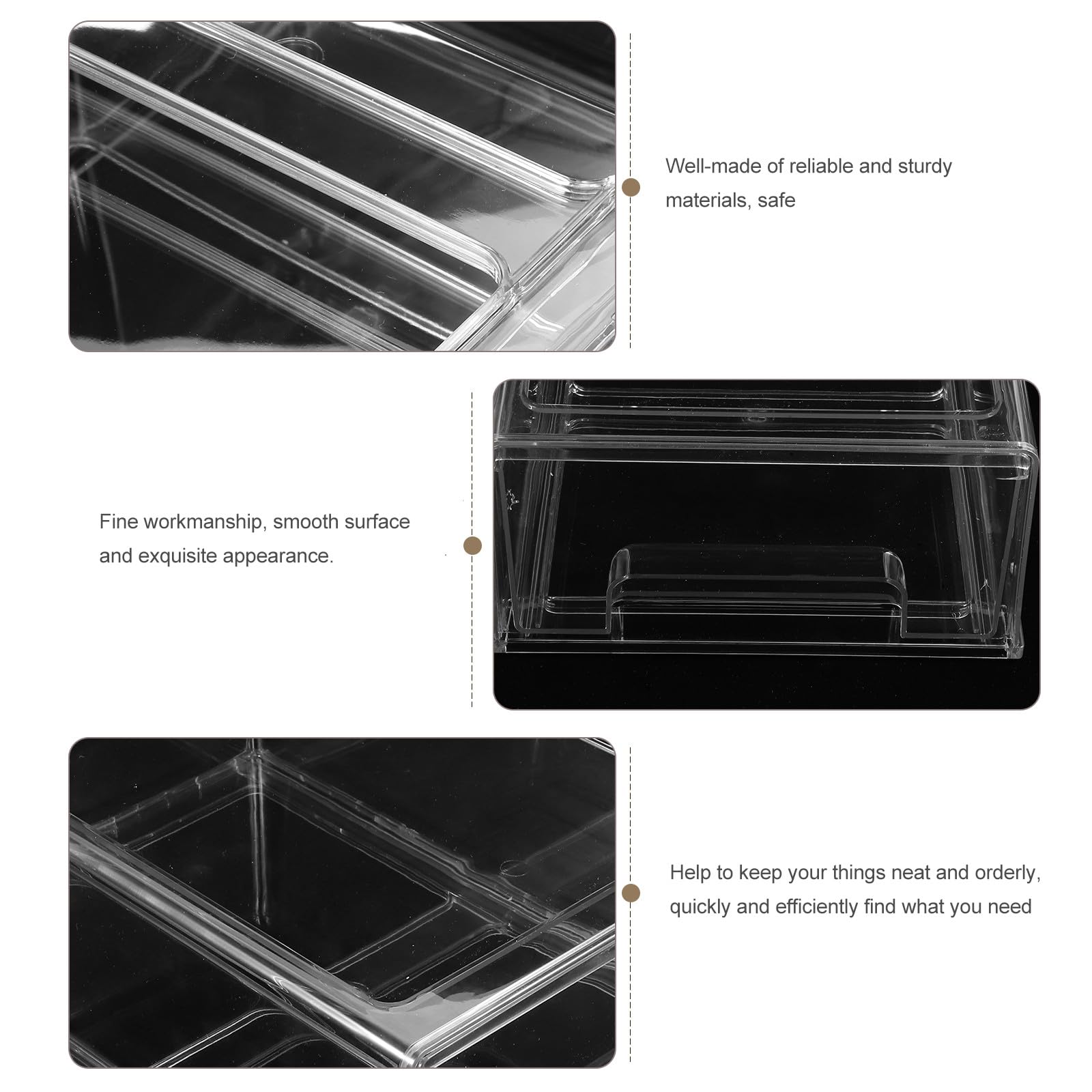 Transparente Glatter aus Kunststoff Schubladenaufbewahrung Pet mit Robustem Design Oberfläche und für Schreibtisch und Büroorganisation