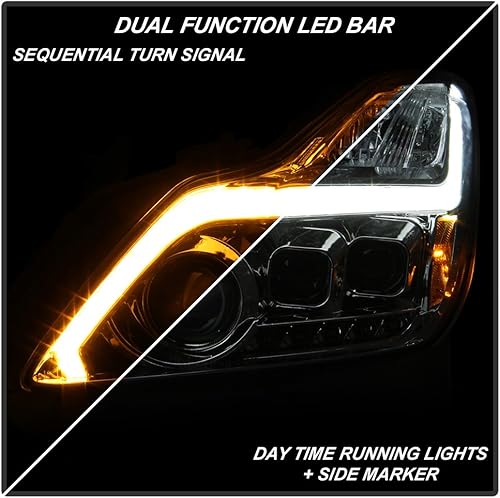 Miniatura 4 de ACANII - Para faros delanteros LED negros con señal secuencial 2008-2015 G37 Q60 Coupé conductor + lado del pasajero