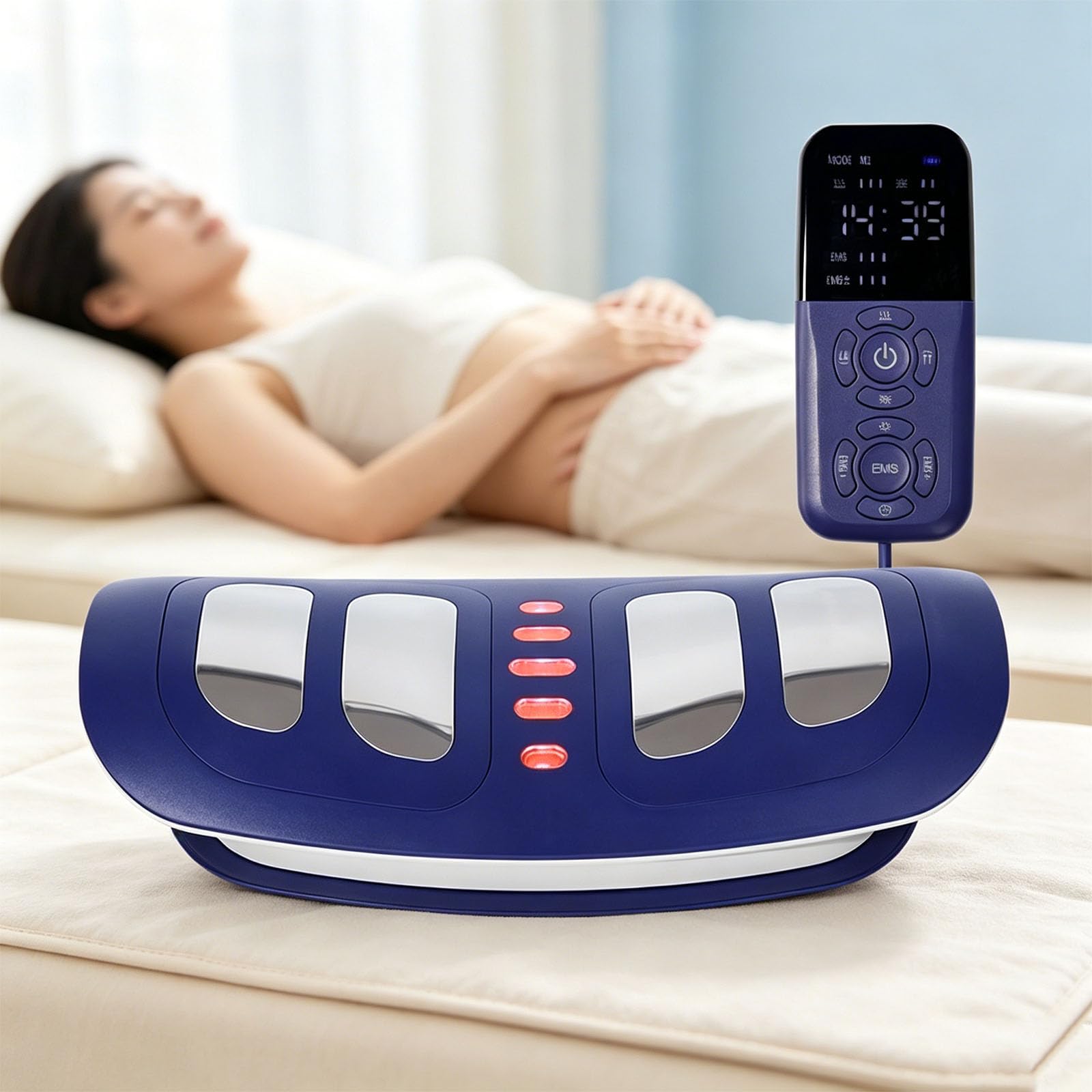 Massaggiatore Lombare, Dispositivo Di Trazione Lombare Elettrico Con Telecomando, Vibrazione E Calore A 3 Livelli, Timer Intelligente Da 10 Minuti, Trazione Pneumatica, Per Casa, Ufficio E Auto.