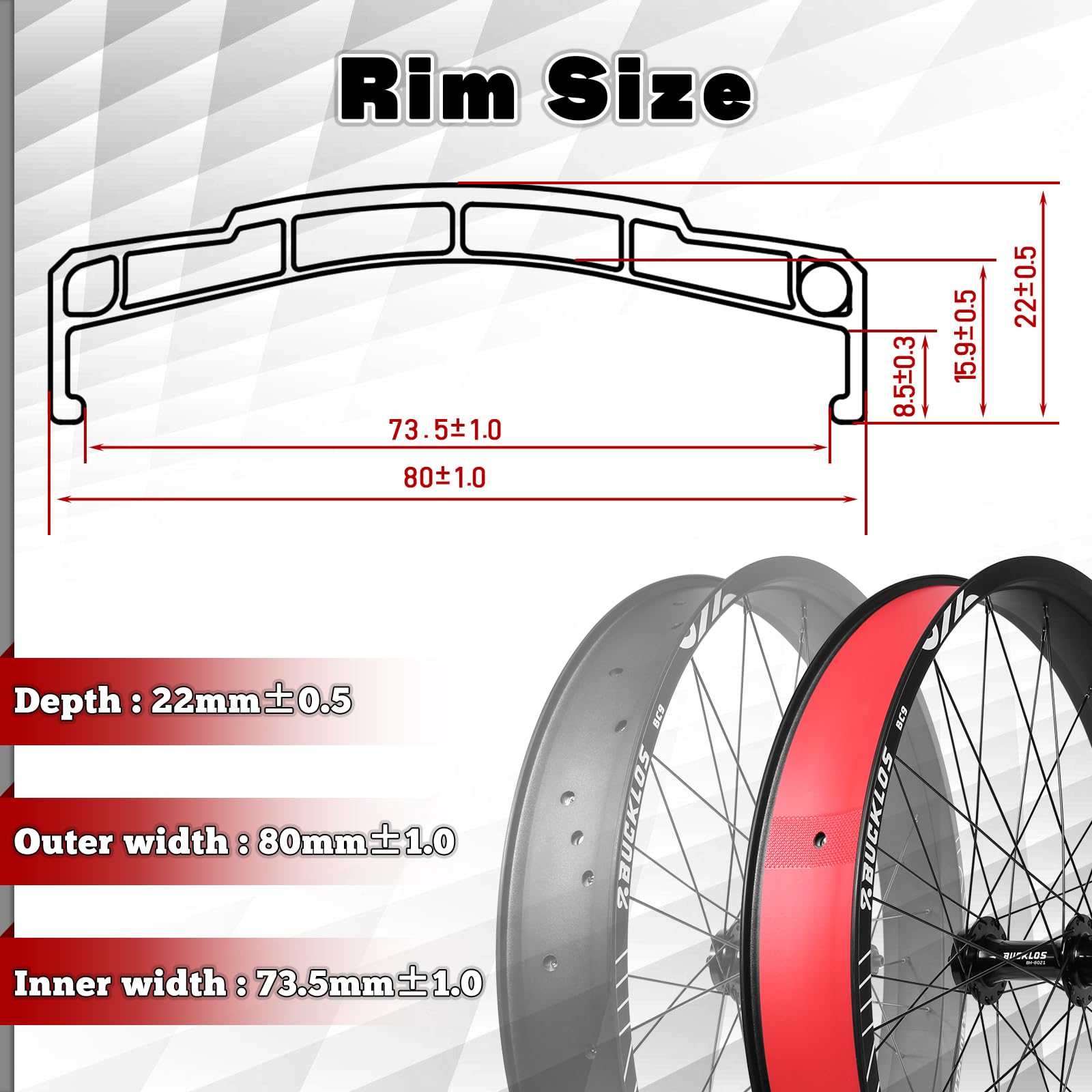26 x 4,0 Zoll Fat Tire Fahrradrad Vorderrad Mountainbike Felge 135 mm Nabe 9 mm Schnellspanner Laufradsatz Aluminiumlegierung Scheibenbremse 36 14G Speichen für MTB Ebike Beach Snow Cruiser