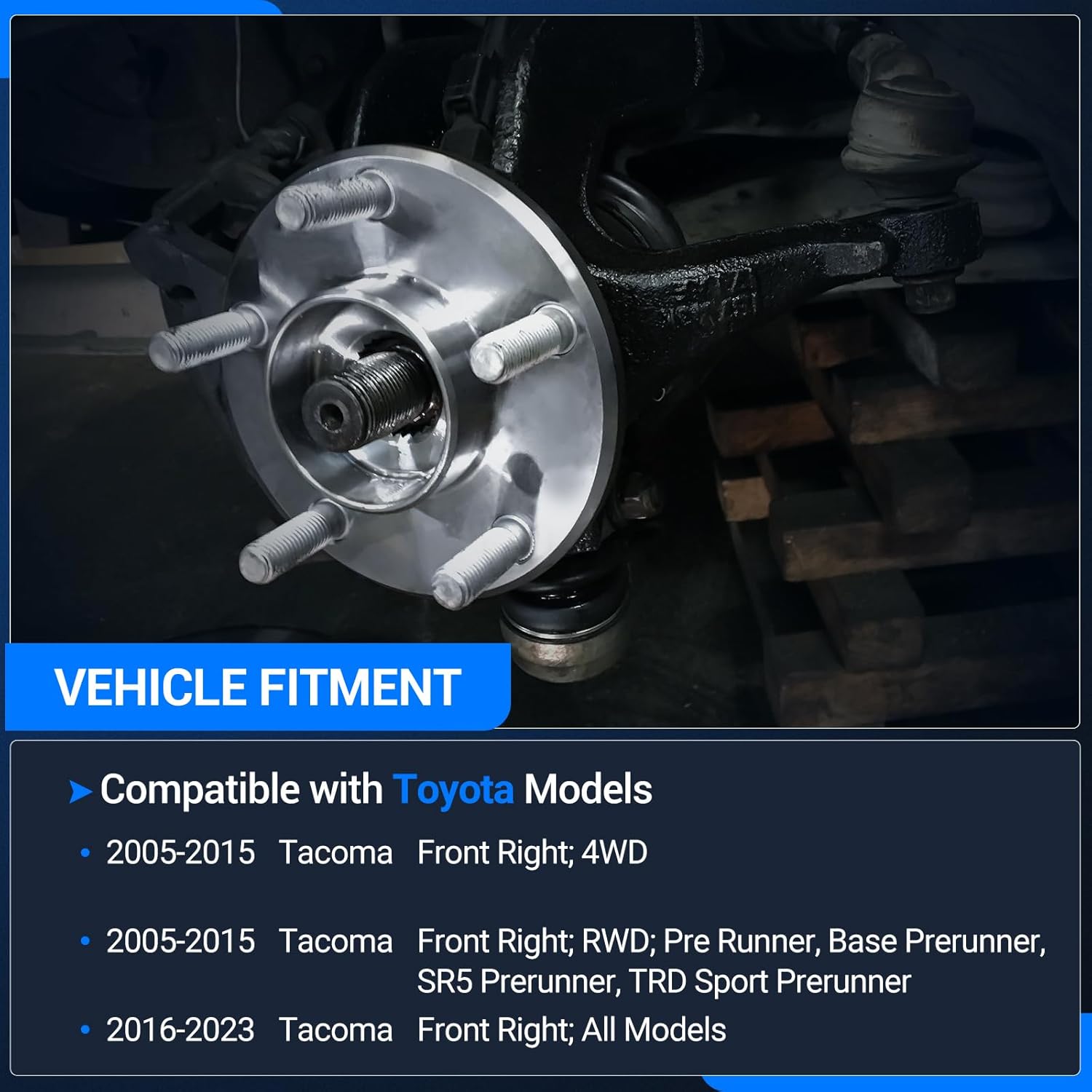 Autoround Front Steering Knuckle Compatible with Toyota Tacoma 2005-2023, Replace# 698148 698-148 43211-04060 4321104060, Right Passenger Side