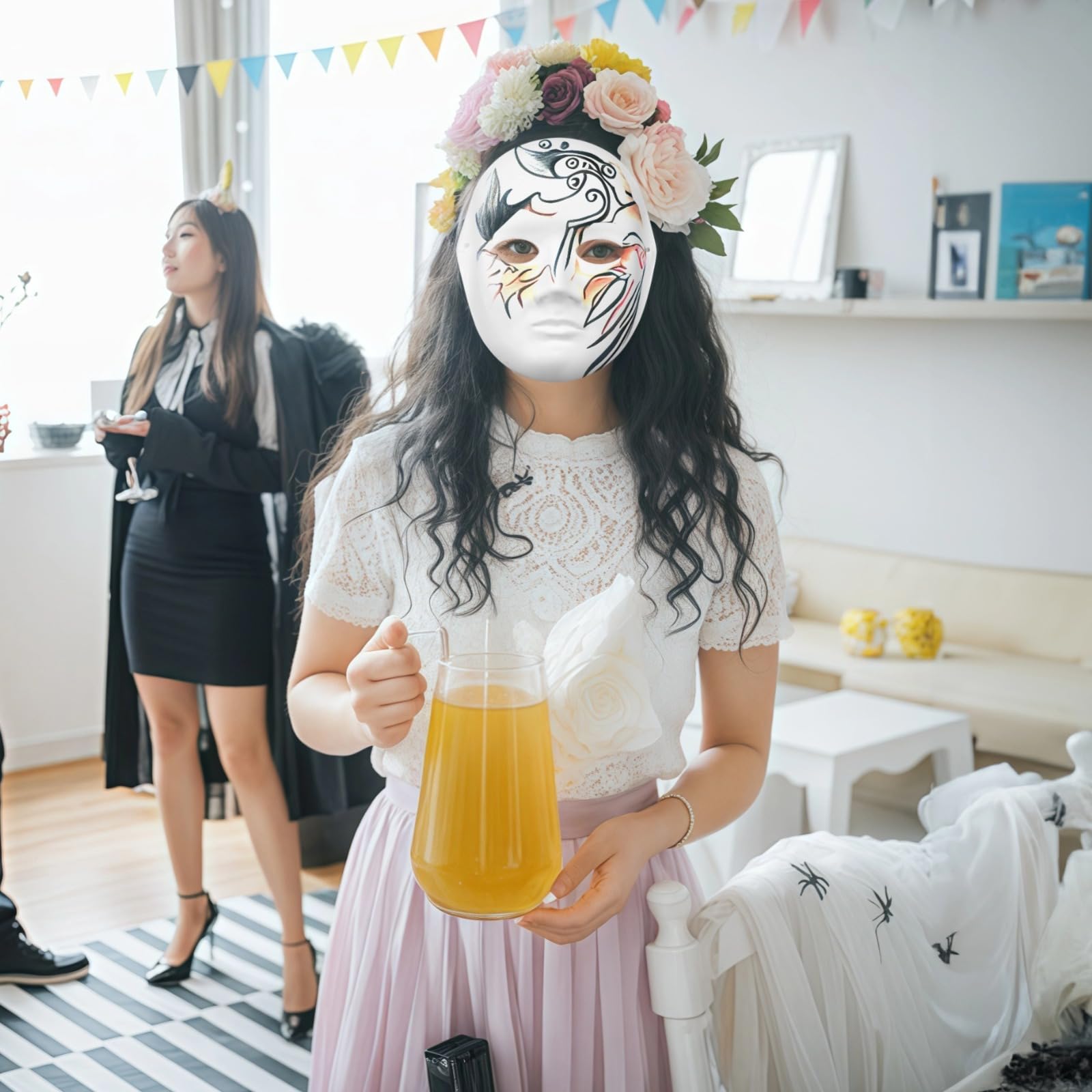 Generisch 20 Stück Papiermasken zum Basteln, 10 leere Masken zum Bemalen und Verzieren, Vollgesicht-Pappmasken für Erwachsene, 10 männliche und 10 weibliche Gesichter für DIY-Projekte