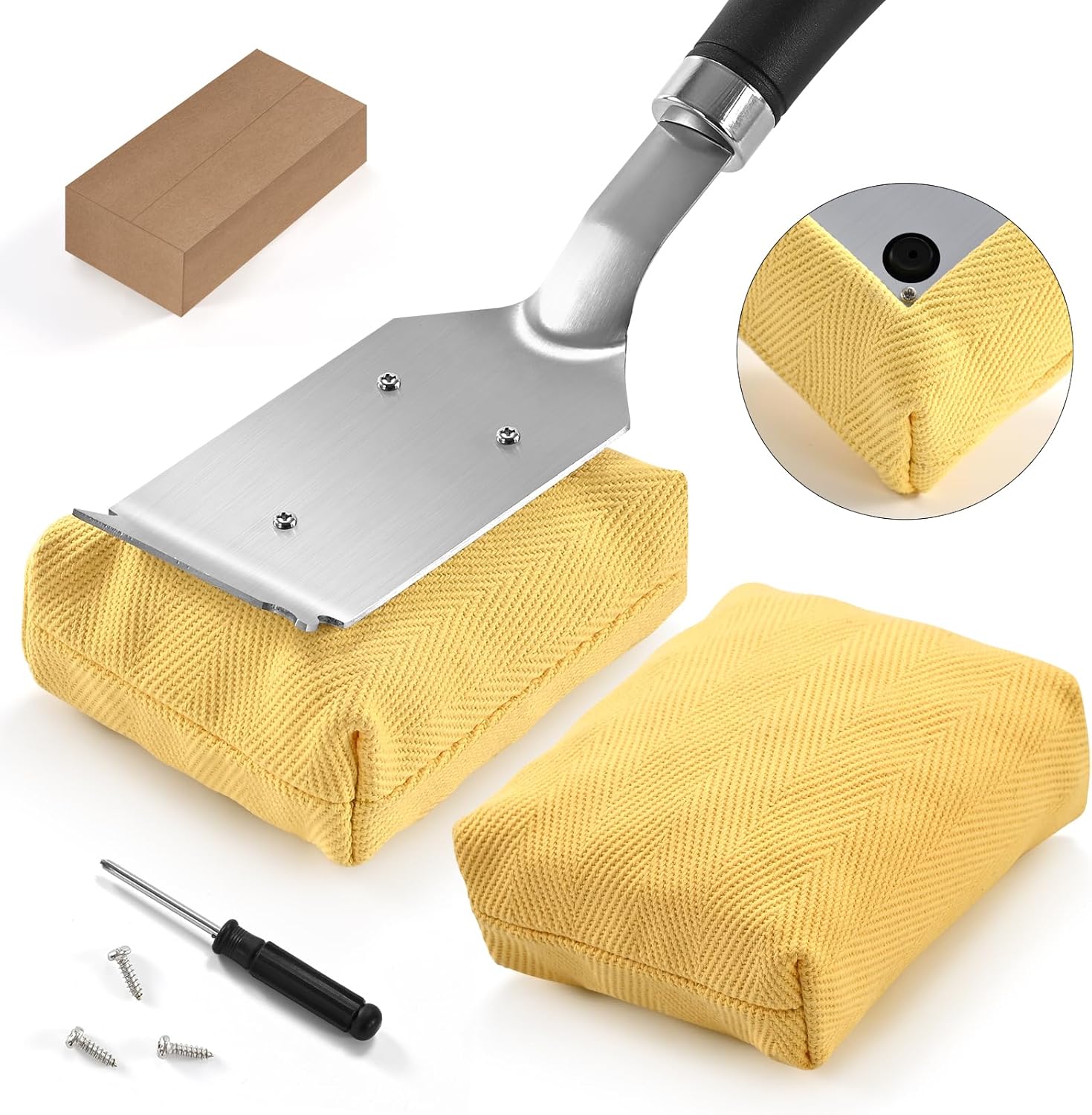 Grill Brush Bristle Free (1 Replaceable Head) Cleaning Tool for Any Grate Type- BBQ Steam Grill Brush for Outdoor Grill, Gift for Men Dad