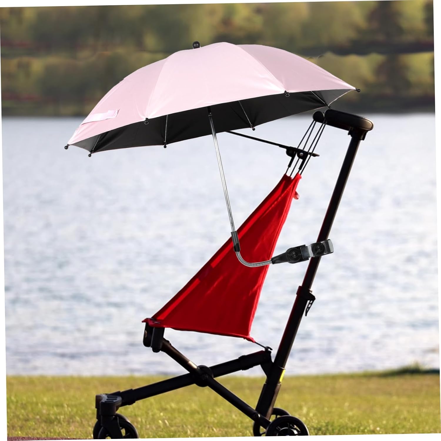 Stroller Umbrella UV Protection Sunshade with Angle Windproof and Rainproof Canopy for Outdoor Travel and Activities Portable Parasol