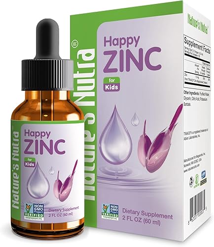 Nature's Nutra Happy Zinc, zinc líquido prémium para bebés, bebés, niños y niños, TRAACS quelato de zinc, alta biodisponibilidad, sin OMG, Kosher, 2