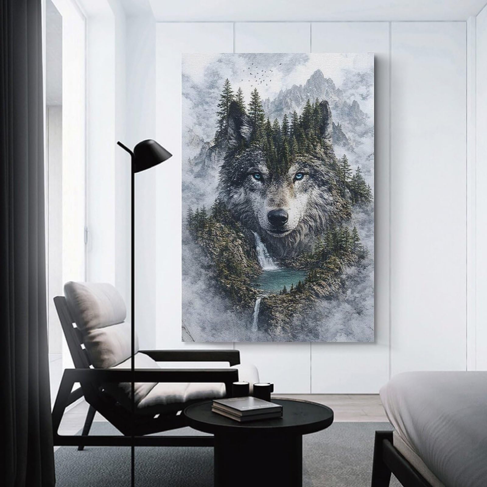 Junmoney The Noble Sentinel of The Ancient Woods Canvas Wall Art, 24x36inch(60x90cm), for Bedroom Decor, Cosy Corners Or Studios, Stylish Decor for A Restful Room Update