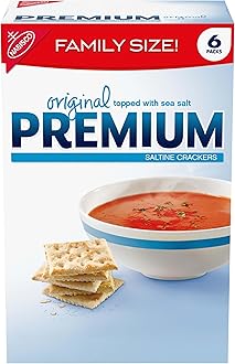 Family size 6 packs original topped with sea salt premium saltine crackers NET 1LB 8oz