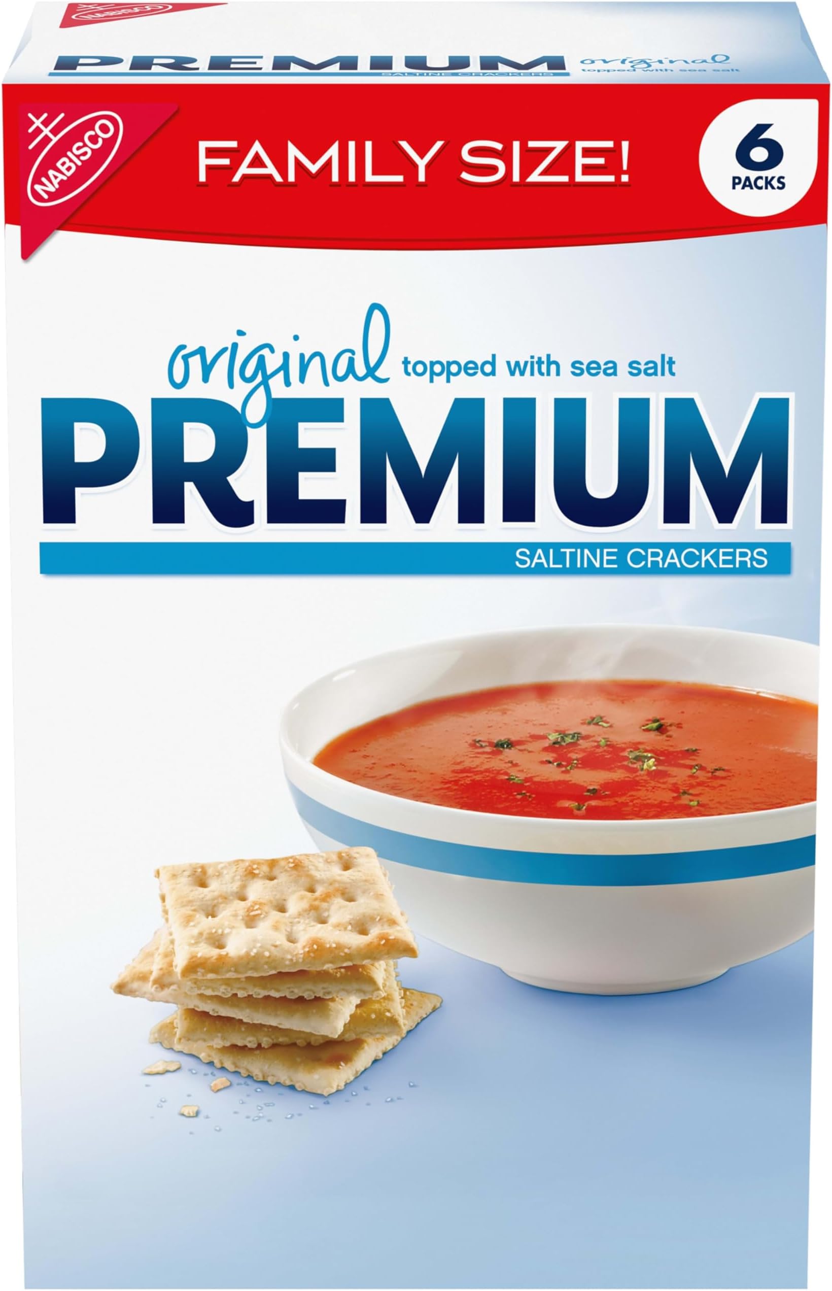 Premium Original Saltine Crackers, Lunch Snacks, Family Size, 24 oz