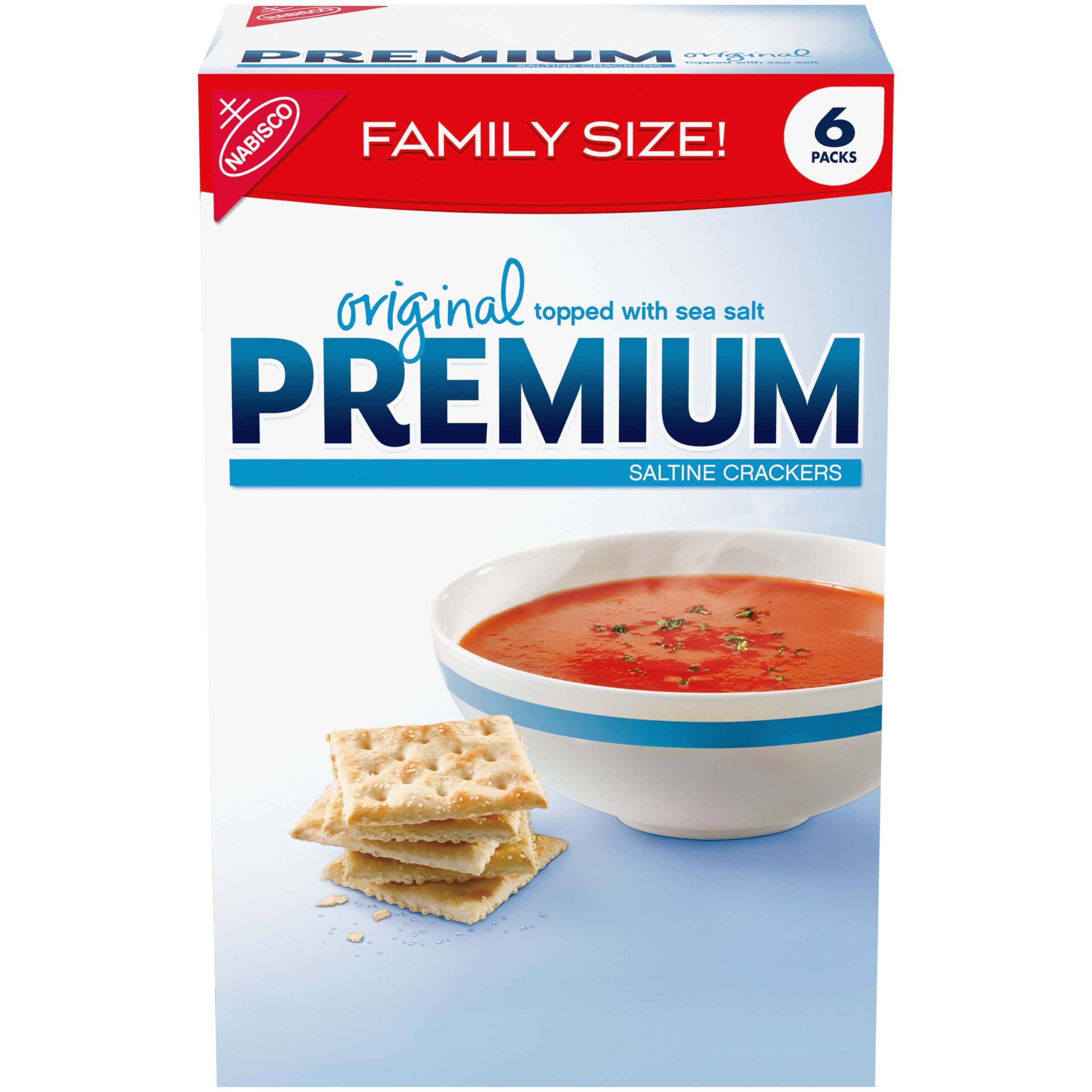 Premium Original Saltine Crackers, Lunch Snacks, Family Size, 24 oz