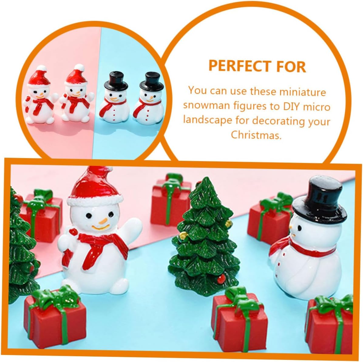 40pcs Miniature Snowman Ornaments Christmas Figurines for Tree Decoration Crafts Wonderland Decor for Table Centerpieces and Festive Displays