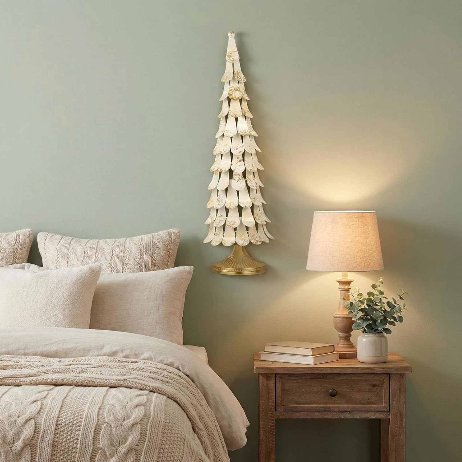 Large 3D Wall Art Ironwork Sculpture Art White Gold Gradient Abstract Tree Metal Wall Art Modern Personalized Wall Art Is Suitable For Wall Decor For Living room Bedrooms Kitchens Bathrooms Offices