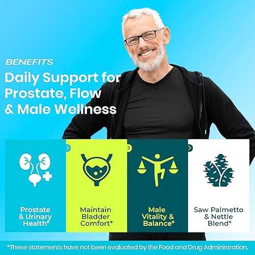 Miniatura 2 de Apoyo para la salud de la próstata y comodidad urinaria para hombres con palma enana, ortiga y beta-sitosterol | Apoya el tamaño y el flujo de
