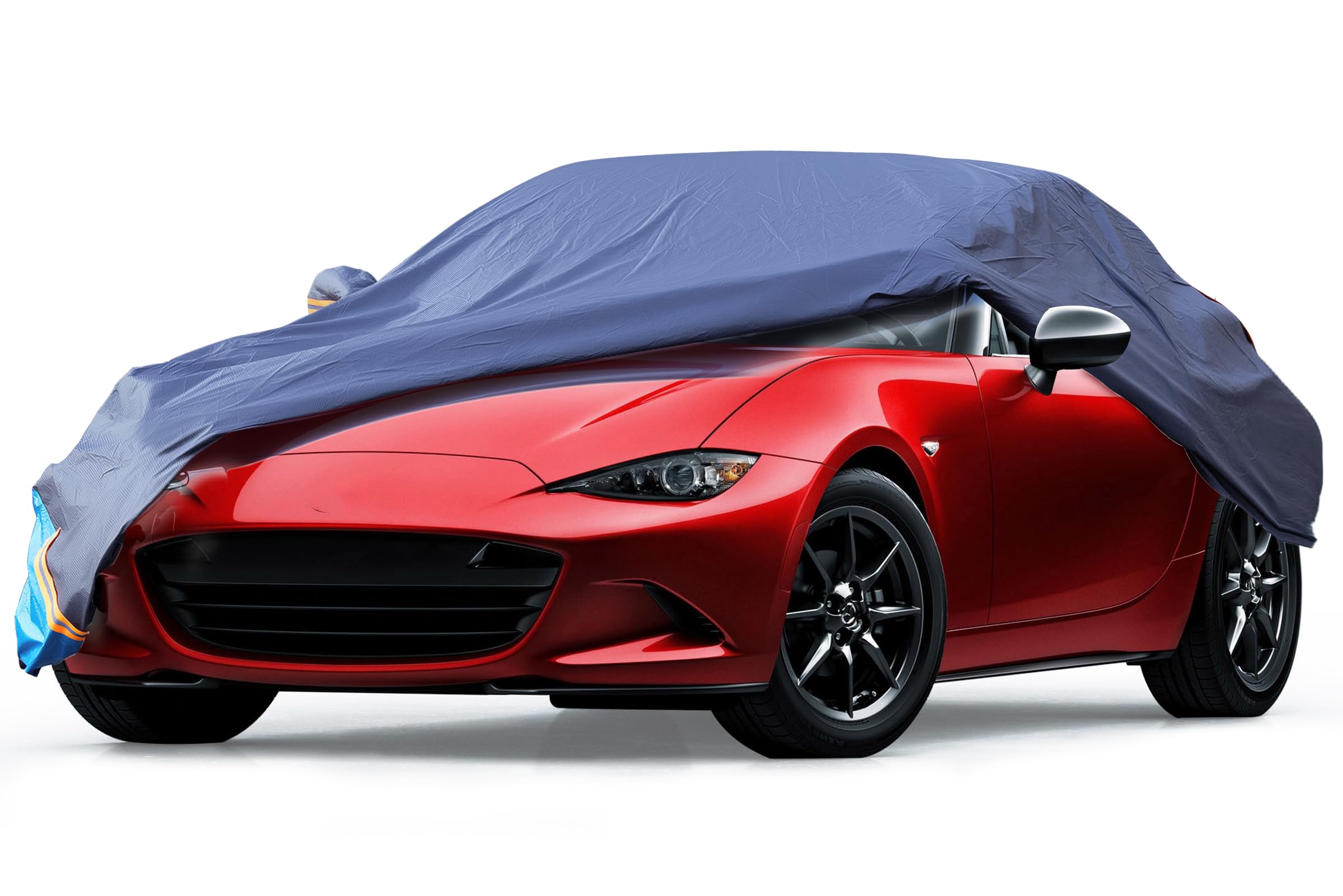 Car Cover Waterproof All Weather 6 Layers Outdoor Full Exterior Cover Rain Sun UV Snowproof Protection with Zipper