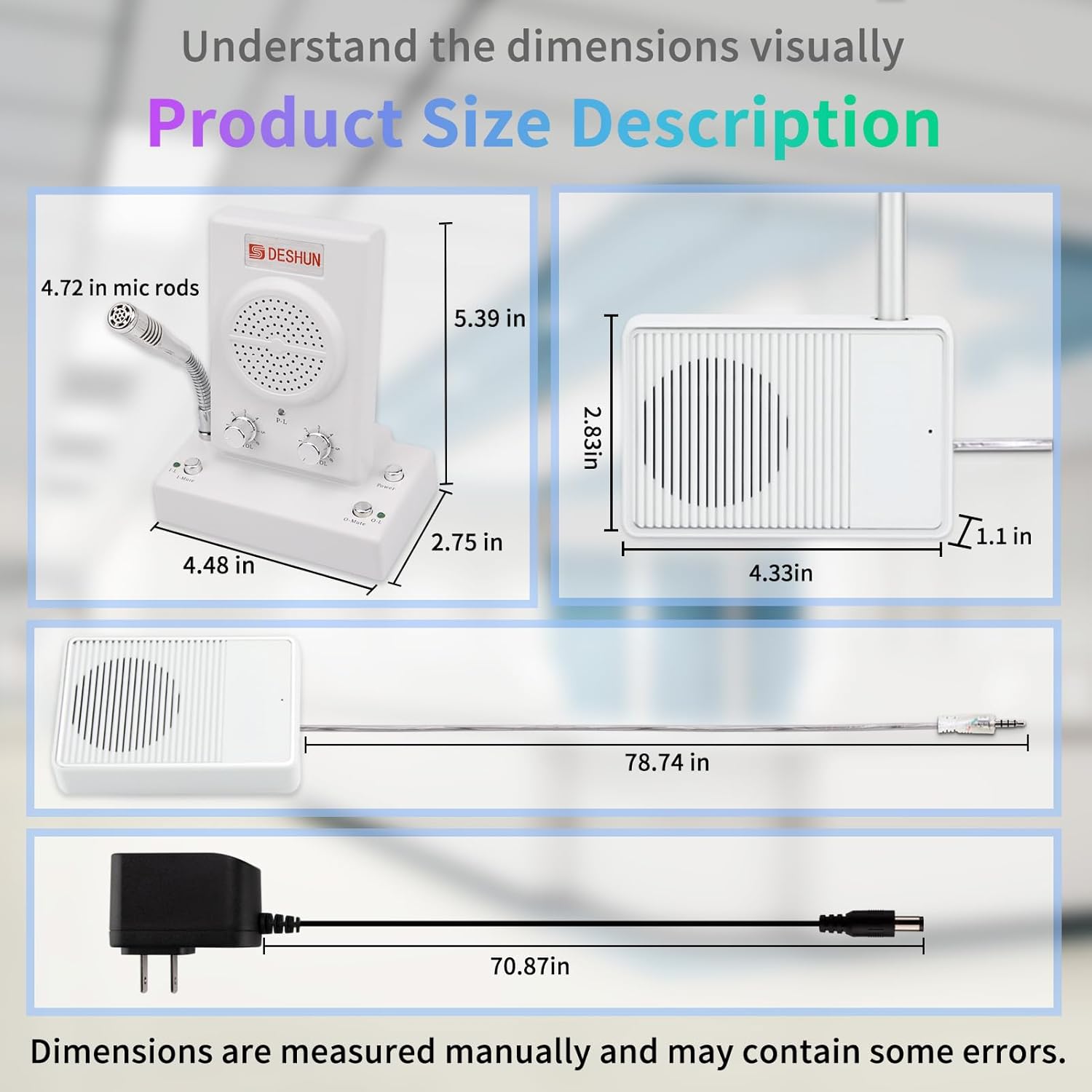 DESHUN Window intercom Speaker,Window intercom 2 Way, Window Counter intercom Microphone, intercom System for The Business/Bank/Office/Hospital/Station/Catering.