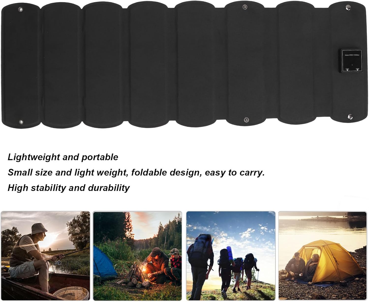 Foldable Solar Charger, 16w Dual USB Output Solar Cell Phone Charger, Portable Folding Solar Panel Charger, for Car Cell Phone Outdoor Travel