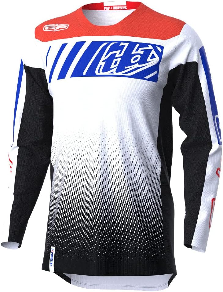 Troy Lee Designs Offroad Motocross Dirt Bike ATV Motorcycle Powersports Racing Jersey Shirt for Men, GP (Solid Black/Blue, 2X)