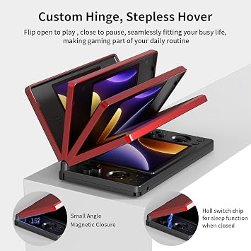 Airuidas RG DS Foldable Handheld Game Console RK3568 RG DS Android 14 System two-Player Joystick Top and Bottom Dual Screen 4 inch OCA Full Touch Screen 4000mAh 3 + 32gb
