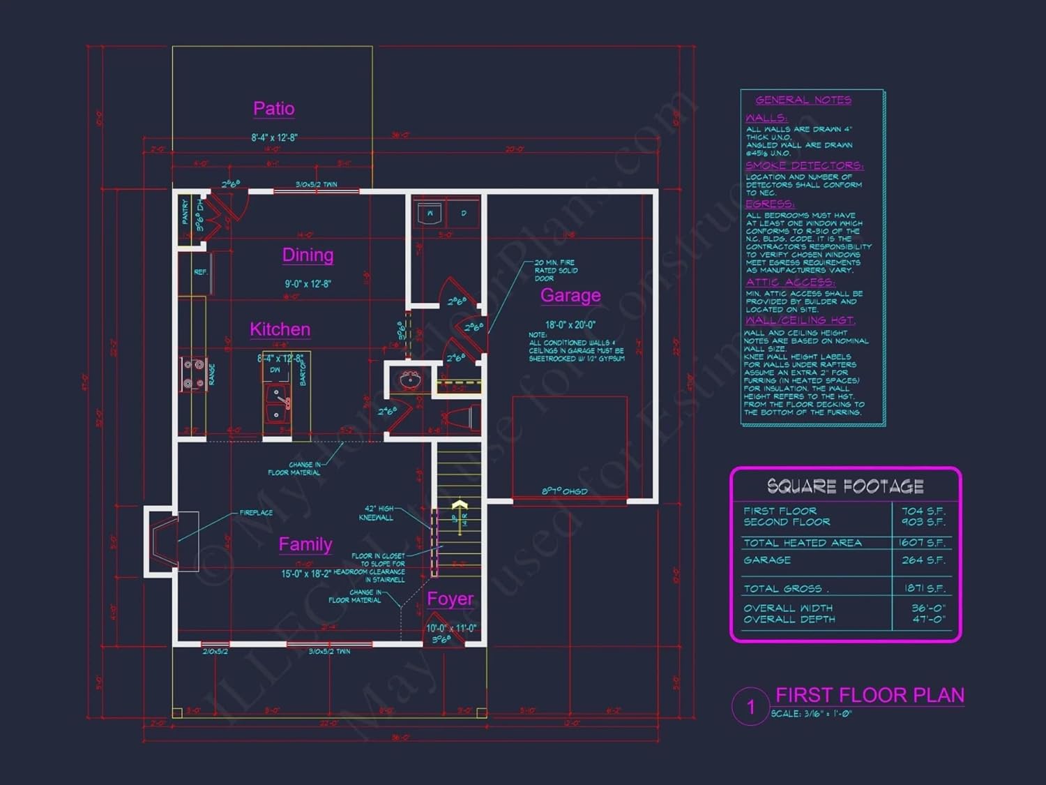 10-1262 House Plan - Craftsman-Style House Plan with Open Floor Layout & CAD Designs