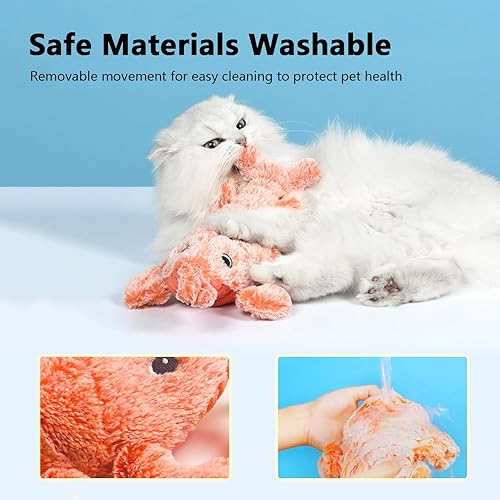 Miniatura 6 de Juguetes para gatos recargables con langosta, juguete activado por el tacto, recargable con hierba gatera natural, pateador interactivo para gatitos