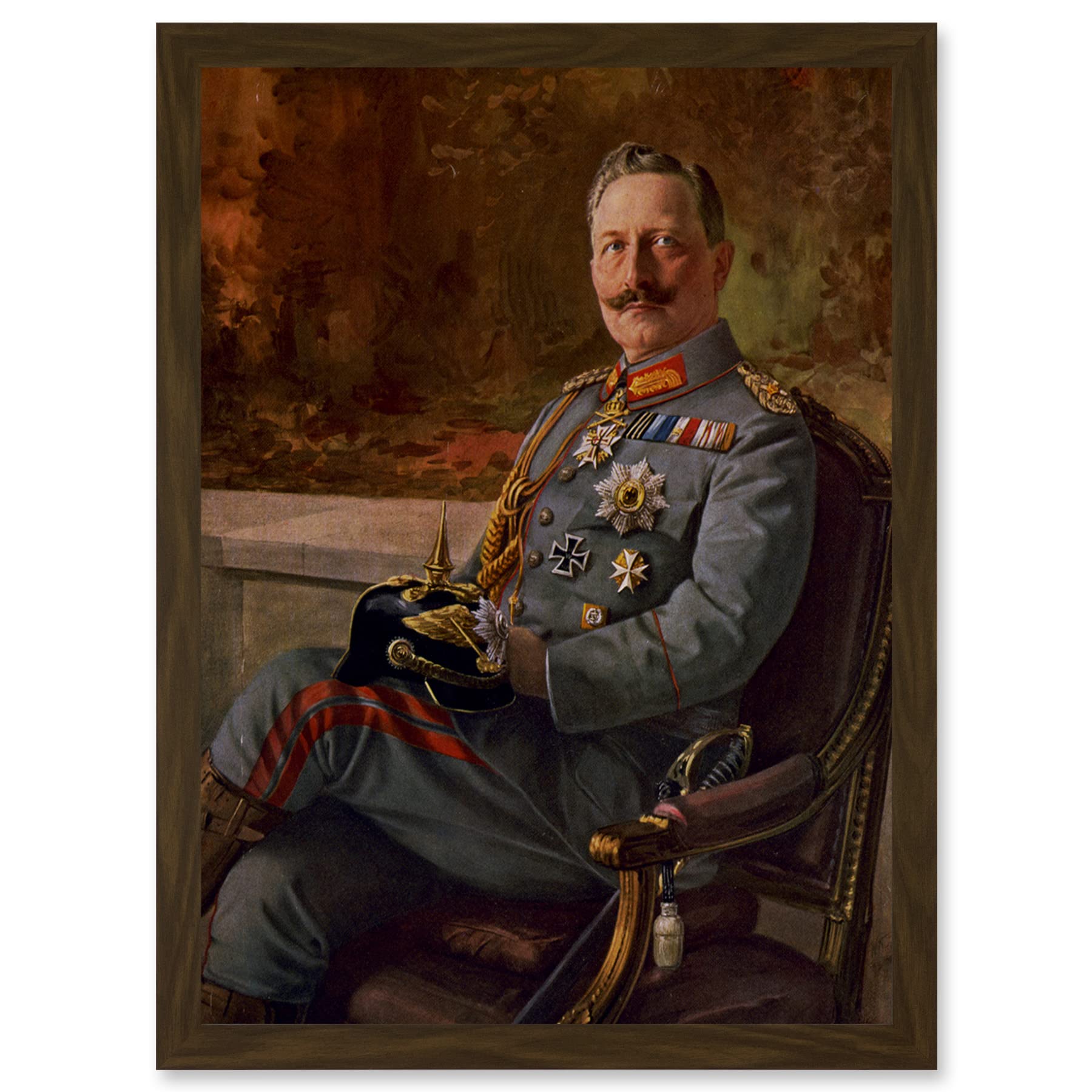Artery8 Kaiser Wilhelm II German Emperor A4 Artwork Framed Wall Art Print