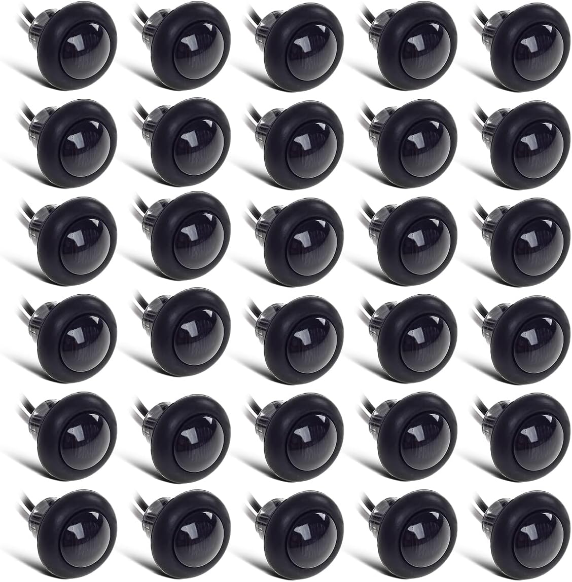 Partsam 30Pcs 3/4 Inch Mount Smoked Lens Trailer Lights LED Clearance Bullet Marker lights, Side Led Marker for Truck Boat SUV ATV Bike Trailer Marine (10Red+20Amber)