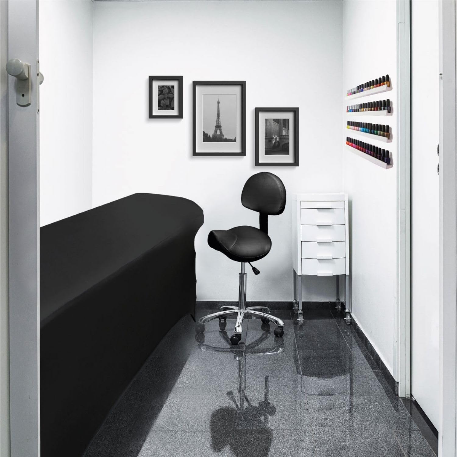 Vivezen Tabouret ergonomique à roulettes dossier réglable hauteur 49-62 cm pivotable 360° 2 coloris