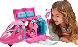 Barbie Dreamplane Airplane Toys Playset with 15&plus; Accessories Including Puppy&comma; Snack Cart&comma; Reclining Seats and More