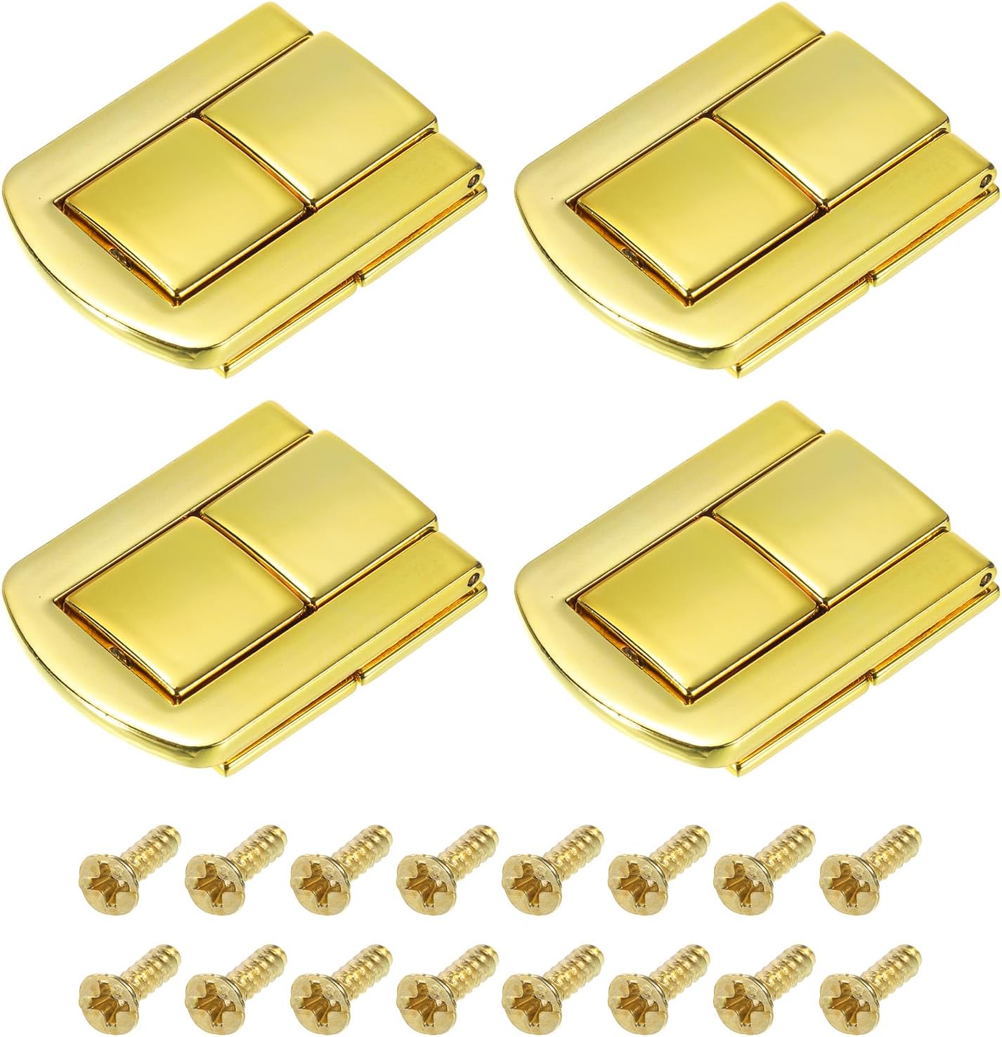 uxcell 4Pcs Toggle Catch Lock, 0.98" x 0.79" (LxW) Zinc Alloy Hasp Lock Latch Clasp for Jewelry Box Wooden Case, Black