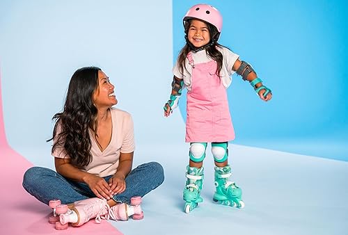 Miniatura 27 de Yvolution Patines para principiantes para principiantes, patines ajustables 2 en 1, se convierten de patines de tres ruedas a patines en línea,