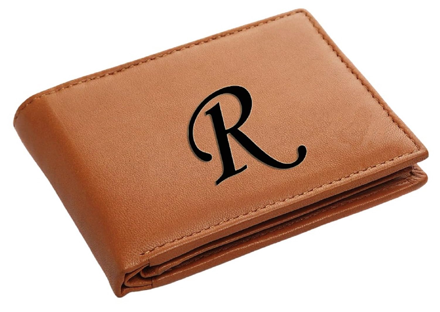 eaglebuzz Pu Leather Wallet for Men and Boys Alphabet Name Wallet Gifts for Men | Personalized with Name & Charm Purse - (Color-Tan) (R, Tan)-picture-52