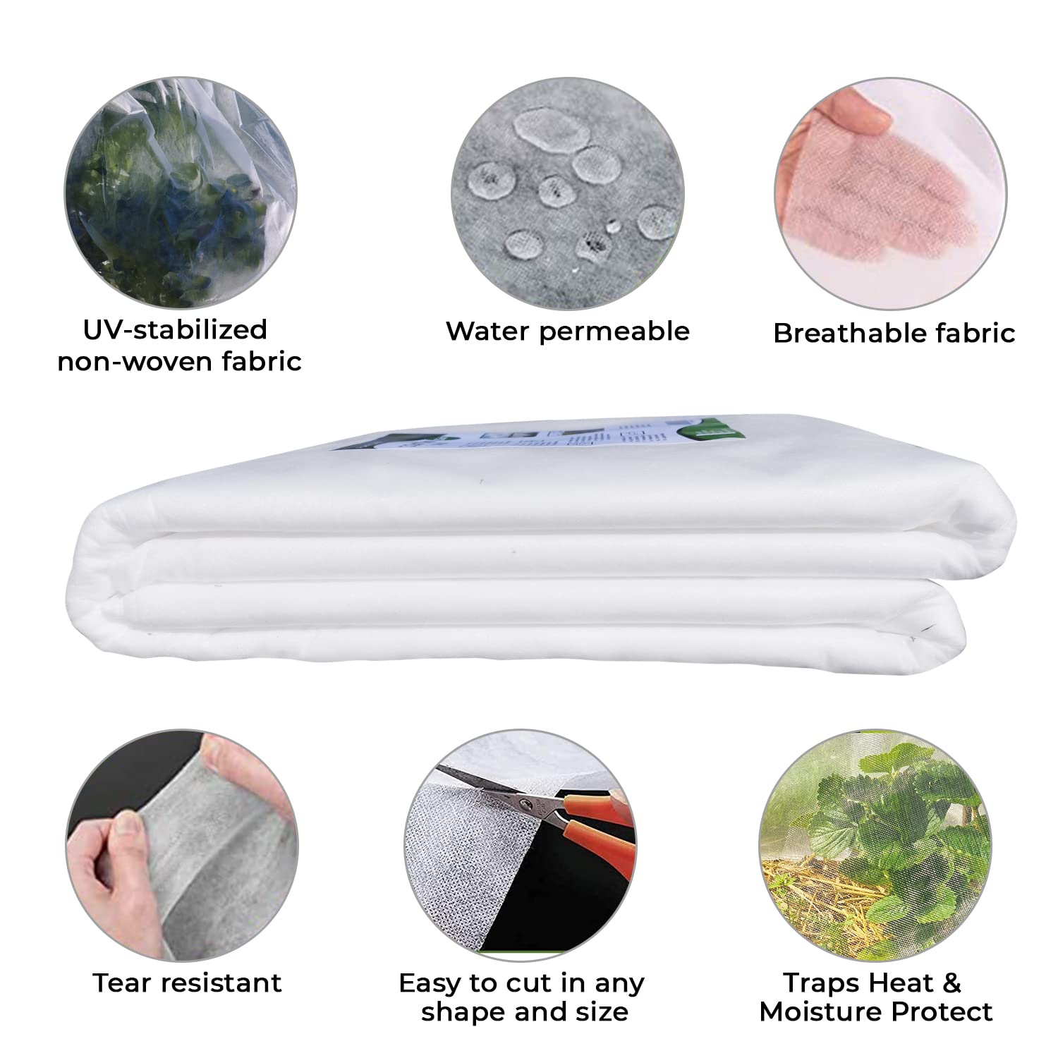 Telo Protettivo Per Piante Antigelo 24 M² - Tessuto Non Tessuto 30g/m², 2,4x10 M, Resistente Ai Raggi UV, Per Orto E Giardino