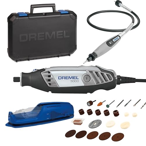 Dremel 3000 Multifunktionswerkzeug 130W, Set mit 1 Aufsatz, 25 Zubehörteilen, Variable Drehzahl 10.000-33.000 U/min zum Schneiden, Schleifen, Gravieren, Polieren, SchÀrfen, Reinigen, Schnitzen