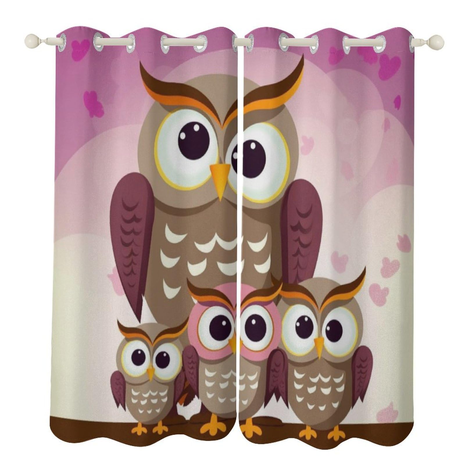 Rideaux occultants thermiques hiboux 132x183 pour isoler le salon