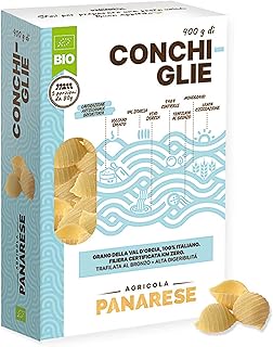 Panarese Premium Organic Tuscan Conchiglie Bronze Cut Pasta from Italy - Gourmet Small Shells - Authentic Conchiglie Noodles (14.1 oz - 400 g)