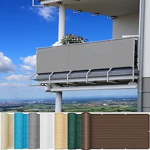 AEREY Balkonabdeckung 120x450 Cm – Sichtschutz & Windschutz In Creme | Pflegeleichte Deko