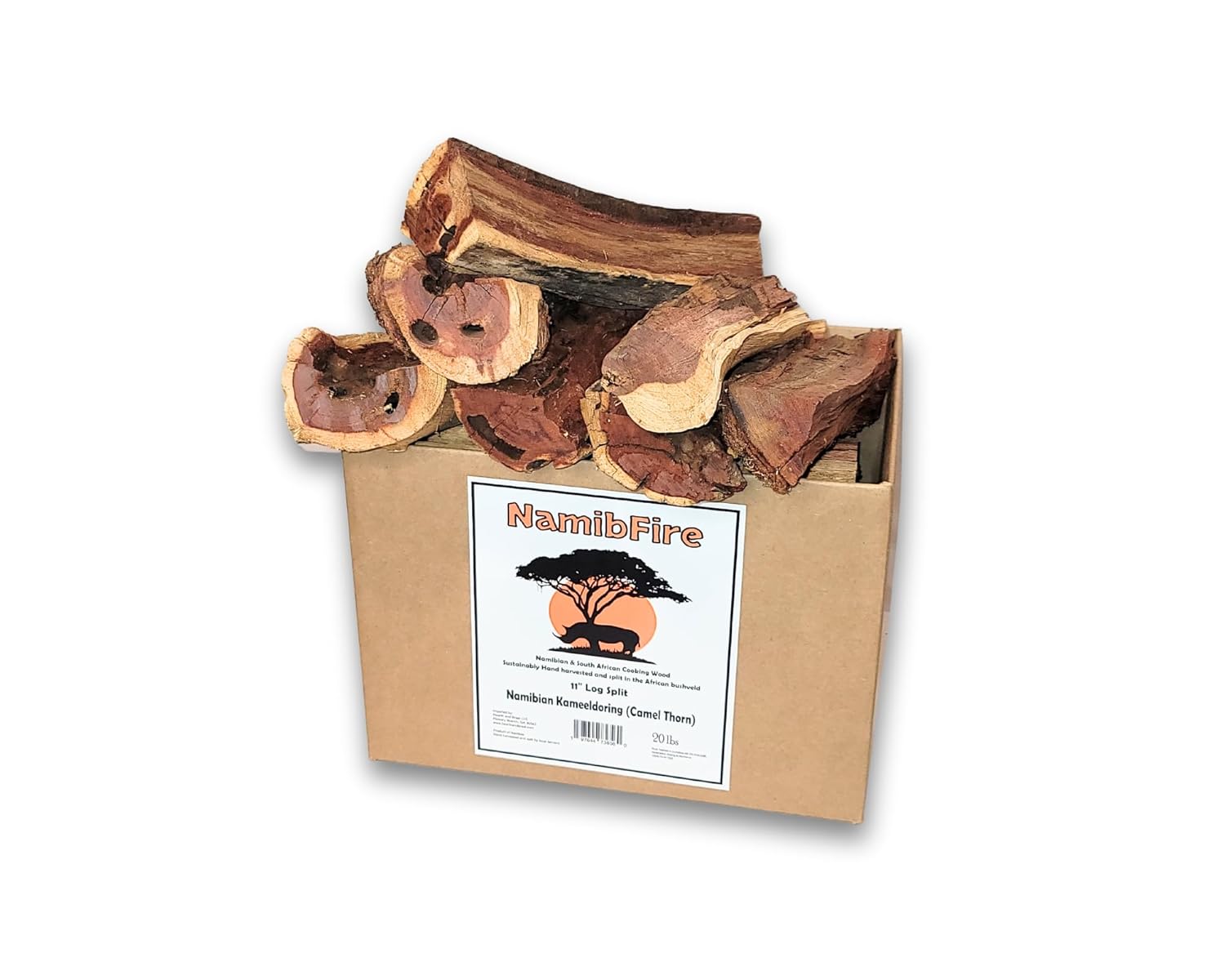 Kameeldoring Camel Thorn 20lb 11" Wood Splits Cooking Wood for Grilling