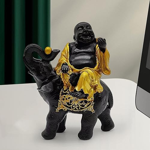 Miniatura 4 de Estatua de Buda de resina Elefante Escultura de Buda coleccionable para decoración de mesa de escritorio del hogar, B