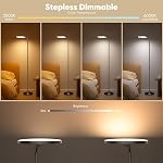 SIBRILLE 36W LED Floor Lamp, Super Bright Standing Lamp, Modern Stepless Dimmable Torchiere Tall Lamp with Remote Control, 350° Rotating Head Reading Floor Lamp for Living Room, Bedroom, Office