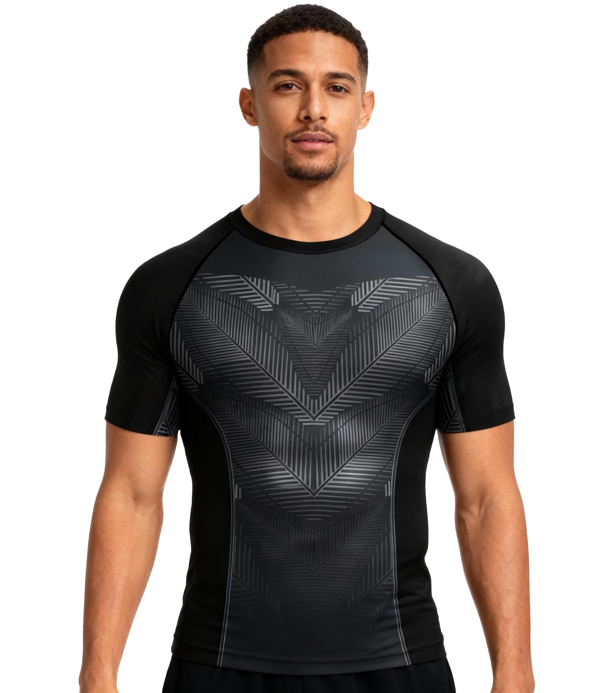 Red Plume Men's 3D Graphic Compression Fitness Shirt Sports Wicking T-Shirt Crew Neck Short Sleeve Athletic Tank Tops